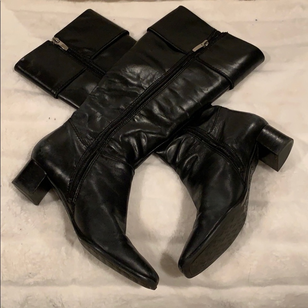 Enzo Angiolini Tall Black Leather Boots - Picture 4 of 7